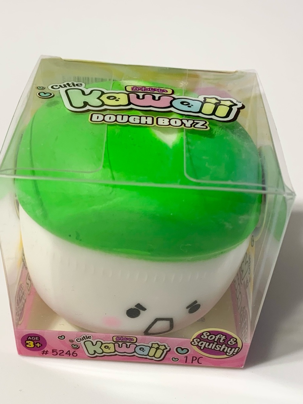 Kawaii Dough Boyz Mean Green Face Squishy Fidget Toy NEW